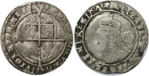 Q8587 Rare Great Britain Six Pence Elizabeth I 1575 Rose Silver - Offer