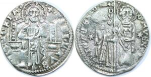 Q8596 Rare Italy Venice Grosso Antonio Veniero Doge 1382-1400 Silver -Offer