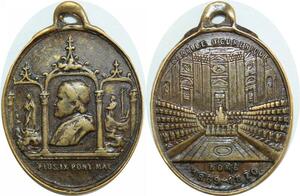 Q8609 Medal Vatican Papal States Pius IX 1869 1870 Concile œcuménique