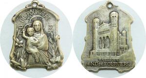 Q8610 Médaille Notre Dame De Fourviere Basilique Lyon 1884 Silvered - Offer