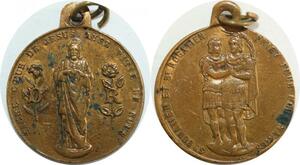 Q8611 Médaille St Donatian St Rogatian Sacré coeur de Jésus SUP --> Offre