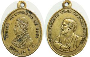 Q8612 Medal Vatican Papal States Pius IX 1865 Jubilé Universel St Petrus 