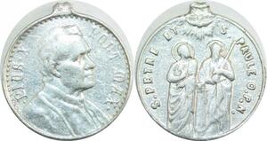 Q8617 Medal Papal States Pie X St Petrus St Paulus 1903 - 1908 ->Make offer