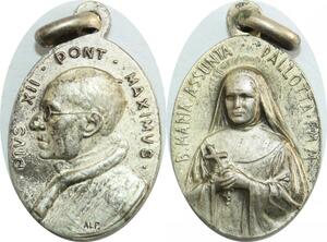 Q8623 Medal Vatican Papal States Pie XII Maria Pallotta 1876 1958 Silvered