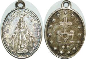 Q8626 Medal O Marie Deux Coeurs 1820 Che Riccorriamo A Voi Silvered