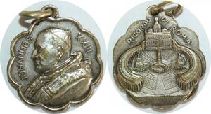 Q8634 Medal Vatican Papal States Johannes XXIII Ricordo de Roma Silvered 