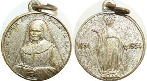 Q8644 Medal Vatican Papal States Beata Maria 1854 1954 Silvered ->Make offer