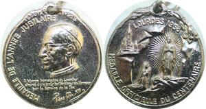 Q8646 Médaille Lourdes Année Jubilaire Centenaire 1858 1958 SUP ->Make offer