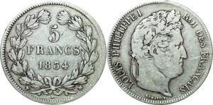 R1076 France 5 Francs Louis Philippe I 1834 MA Paris Argent Silver -> Make offer