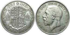 R1103 Great Britain Half 1/2 Crown George V 1928 Silver -> Make offer