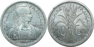 R1135 French Colony Indochina 10 Cents 1945 Aluminium -> Make offer