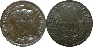 R1143 France 1 Centime Dupuis 1916 -> Make offer