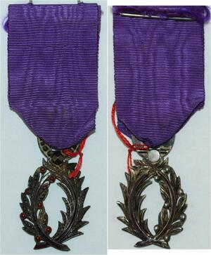 R1155 Médaille Broche de Lauriers Distinction Elégance avec ruban AU SUP