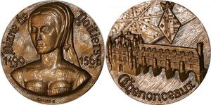 R1209 Médaille Chateau de la Loire Diana de Poitiers Coutre 1499 1566 SUP >Offer