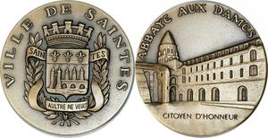 R1214 Médaille Charente Maritime Ville Saintes Abbaye Citoyen d'honneur SUP