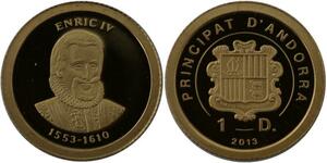 R1250 Andorra 1 Diner Henri IV 1553-1610 Or Gold BE PF -> Make offer