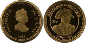 R1252 Saint Helena 25 Pence Elizabeth II Bonaparte 1769-1821 Or Gold BE PF 