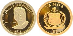 R1282 Samoa 5 Dollars John F. Kennedy 2013 Or Gold BE PF -> Make offer