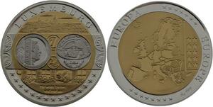 R1341 Medal Luxembourg 25 Euros Cour Justice 2002 Silver 999% PF Proof BE