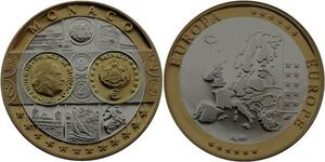 R1355 Medal Monaco 20 Euros Rainier III 2002 Silver 999% PF Proof BE >M Offer