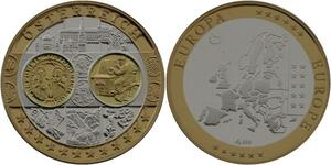 R1357 Medal Osterreich Euros Silver 999% PF Proof BE -> Make offer