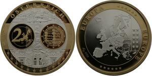 R1366 Medal Osterreich 2 Euros Staatsvertrag 2005 Silver 999% PF Proof BE >Offer