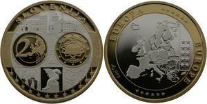 R1370 Medal Slovenia 2 Euros Traity Rome 2007 Silver 999% PF Proof BE >M Offer