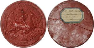 R1447 Rare Sceau Flandres Luxembourg Guillaume Duc Saxe Thuringe 1462 11cms