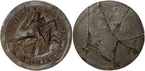 R1451 Rare Sceau Robert II Duc Bourgogne 1275 1304 10cms Recollé -> Make offer