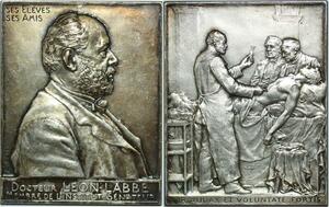 R1542 Rare Plaque Médecine  Dr Labbe Institut Senateur Patey 1907 Silvered SUP