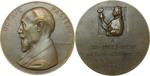 R1560 Rare Médaille Médecine Dr Octave Pasteau Urologie Dammann 1936 SUP