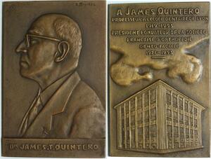 R1573 Rare Plaque Médecine Dr James Quintero Orthopédie Lyon Majorel 1953 SUP