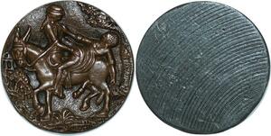 R1581 Rare Médaille Epreuve Erotique Cheval Amour Cavaliers SUP