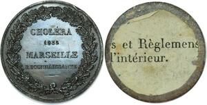 R1590 Rare Médaille Epreuve uniface 1835 Choléra Marseille SUP -> Make offer