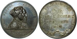 R1591 Rare Médaille Médecine Dr Théodore Herpin Prix Anatomie 1822 Argent SUP 