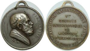 R1601 Médaille Hippocrate Médecine Internationale 1937 Silvered -> M Offer