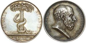 R1603 Rare Médaille Hippocrate Société Médecine 1789 Barre Argent -> Make Offer