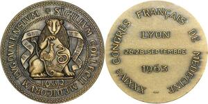 R1610 Médaille Congrès Corps Médical Médecine 1963 Lyon SUP -> Make Offer