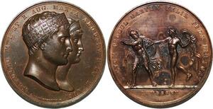 R1623 Rare Médaille Napoléon Mariage Marie-Louise Manfredini 1810 Milan SUP