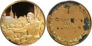 R1701 Médaille Charles de Gaulle Bain de Foule Vermeil Proof ->M Offer