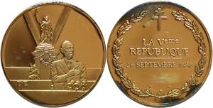 R1702 Médaille Charles de Gaulle Président Vème Rep 1958 Vermeil Proof M Offer