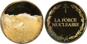 R1706 Médaille Charles de Gaulle Force Nucléaire Vermeil Proof -> M Offer