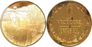 R1717 Médaille Charles de Gaulle Victoire Défilé 1945 Paris Vermeil Proof >Offer