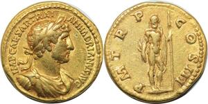 R1727 Rare Roman Empire Aureus Hadrian Rome 119-125 Jupiter Or Gold XF !!