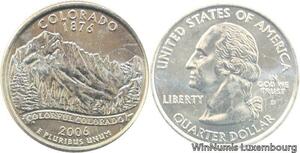 R1738 USA Colorado Quarter 1/4 Dollar Colorful Colorado 1876 2006 UNC -> M Offer