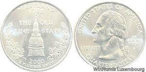 R1740 USA Maryland Quarter 1/4 Dollar The old line state 1788 2000 UNC ->Offer