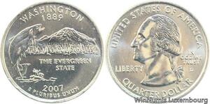 R1741 USA Washington Quarter 1/4 Dollar The Evergreen State 1889 2007 UNC >Offer