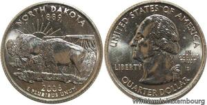 R1745 USA North Dakota Quarter 1/4 Dollar Bisons 1889 2006 UNC -> Make offer