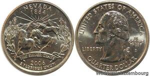 R1746 USA Nevada Quarter 1/4 Dollar The silver state 1864 2006 UNC -> Make offer