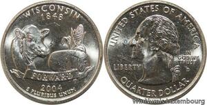 R1747 USA Wisconsin Quarter 1/4 Dollar Forward 1848 2004 UNC -> Make offer